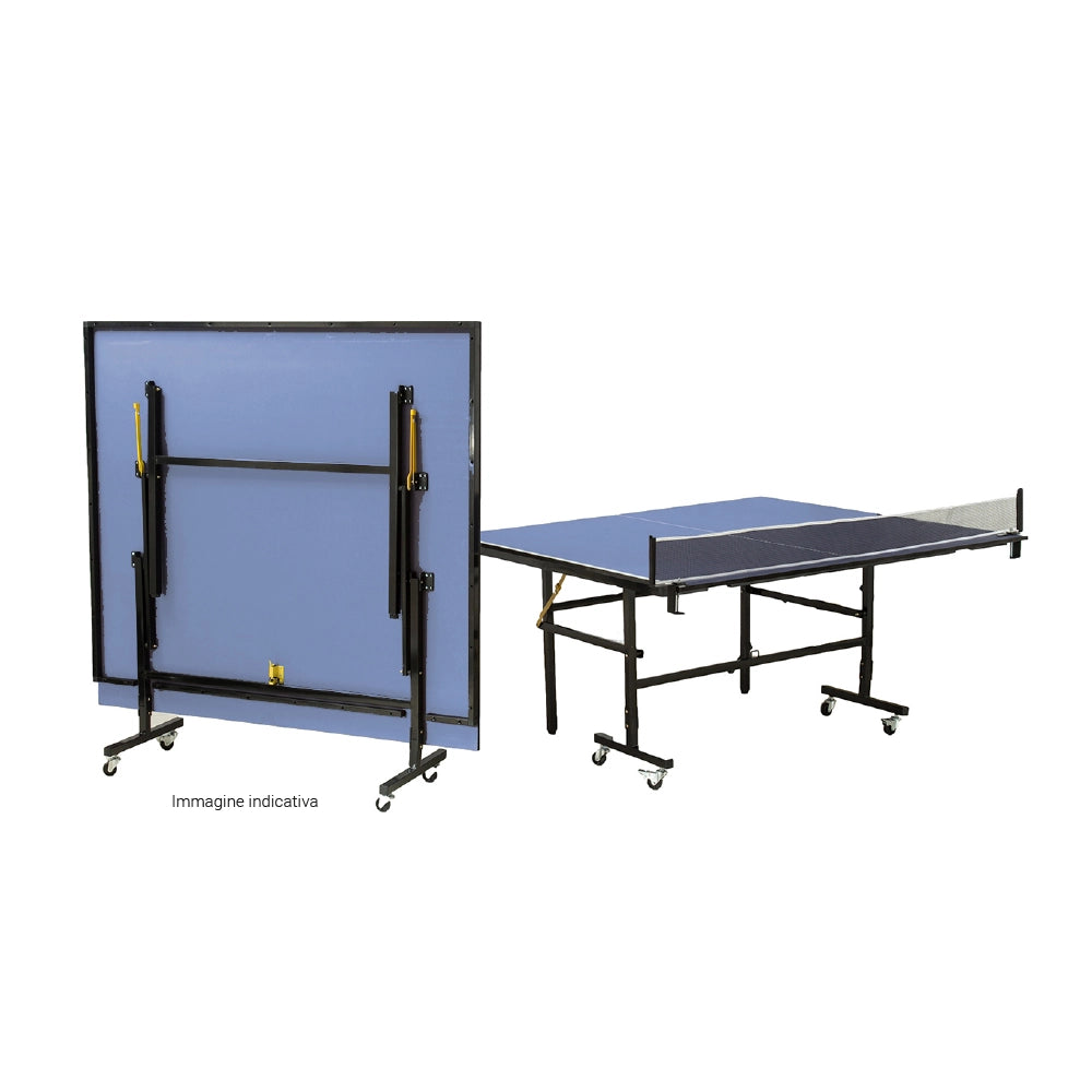 Tavolo da Ping Pong Pieghevole con Tendirete per Esterno Azzurro