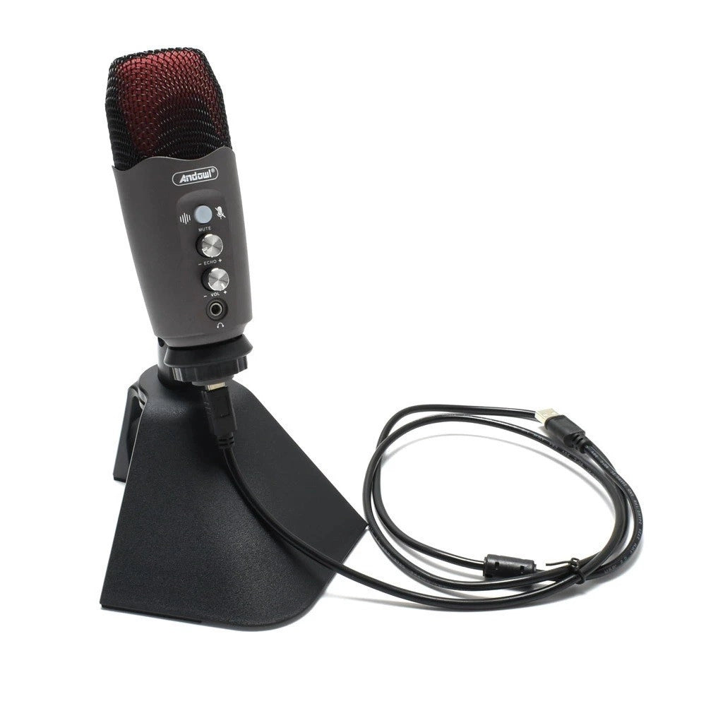 Trade Shop - Microfono Professionale A Condensatore Da Tavolo Usb Per Studio Podcast Q-mic995 -