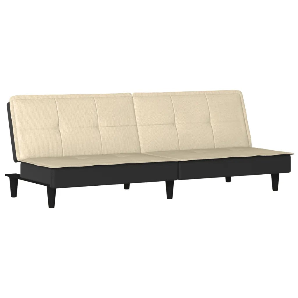 Divano Letto Crema in Tessuto 351916
