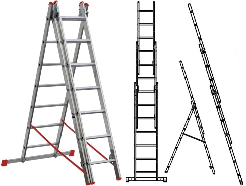 SCALA ALLUMINIO PROMO STEP TRIPLICE 3X9 MT5,29