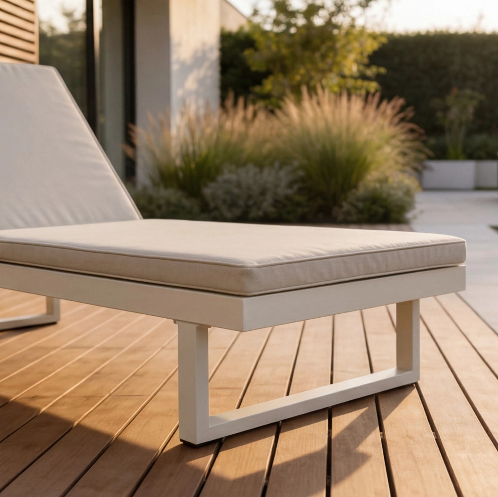 Lettino PALOMINOS in alluminio con cuscino beige
