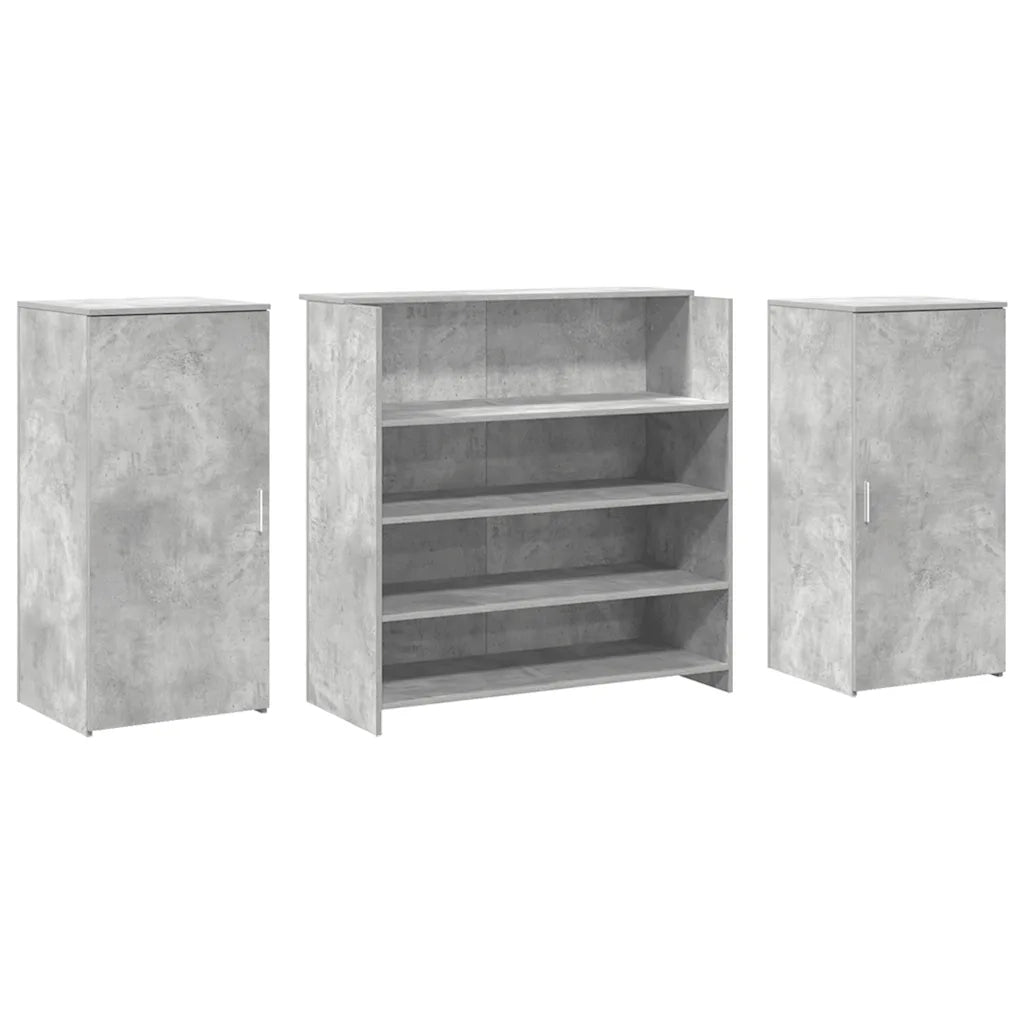 Banco Reception Grigio Cemento 200x50x103,5cm Legno Multistrato 3324181