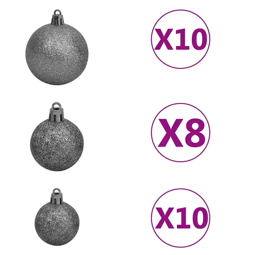 Albero di Natale Preilluminato con Palline e Pigne 210 cm 3077897