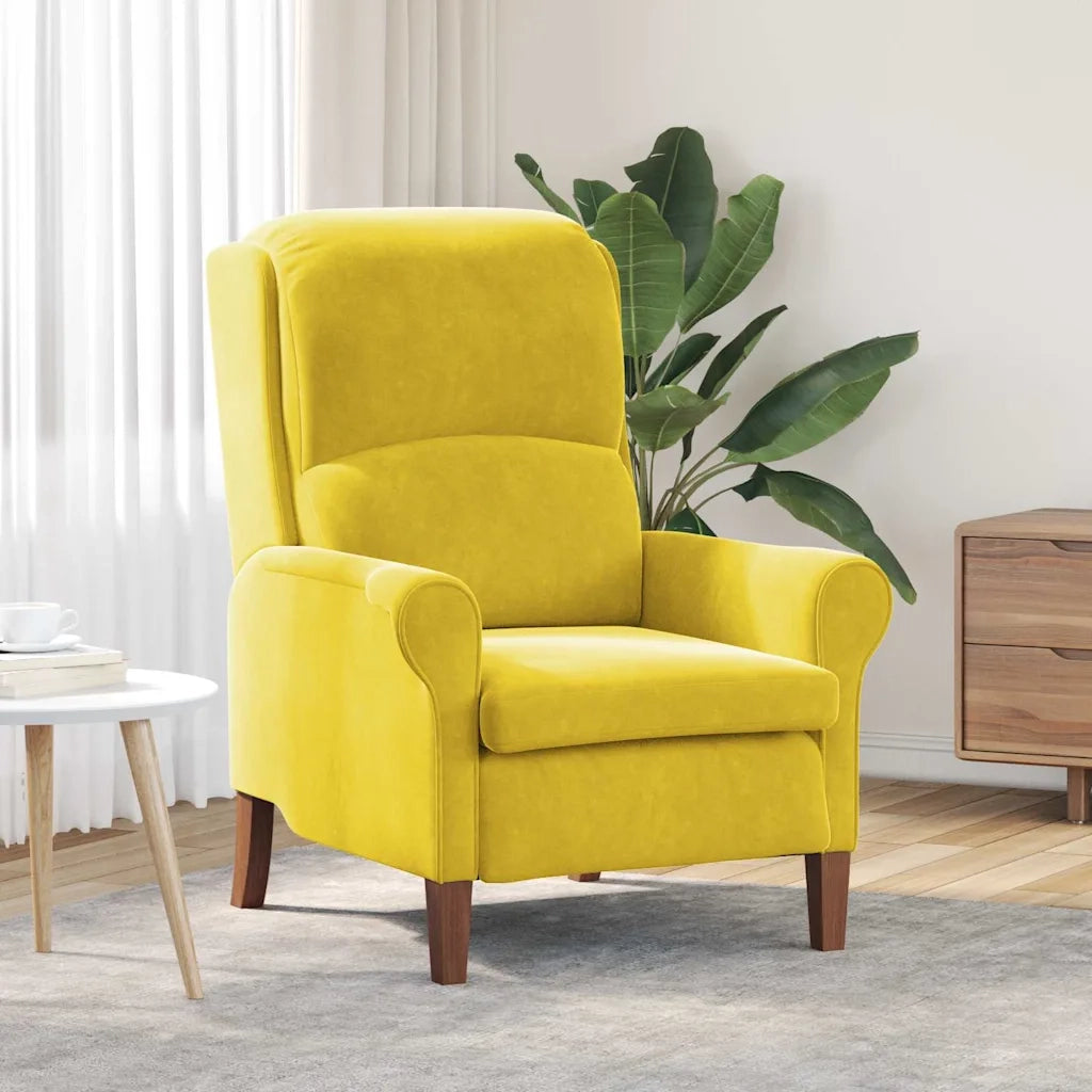 Poltrona | Sedia Relax Giallo Velluto