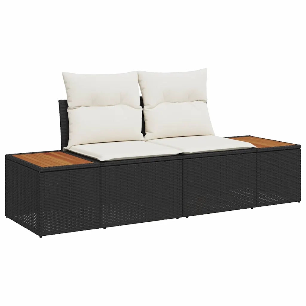 Set Divano da Giardino con cuscino 5 pcs Nero polyrattan 3359619