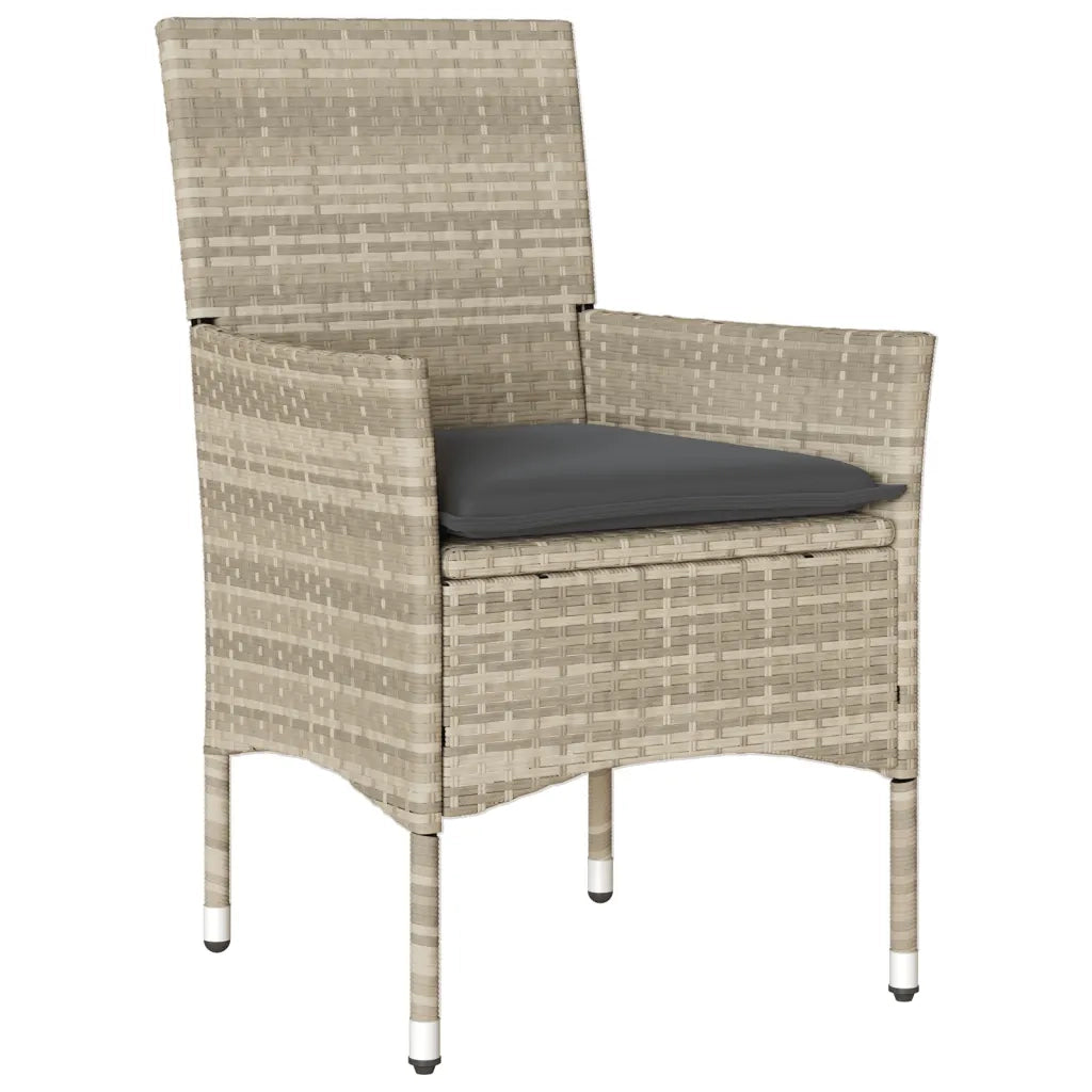 Set Pranzo da Giardino 5pz con Cuscini Polyrattan e Vetro 3278612