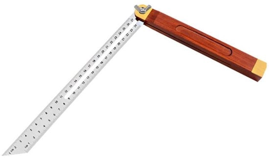 Misuratore laser angolare da 20 cm con maniglia in legno e maniglia in acciaio inox