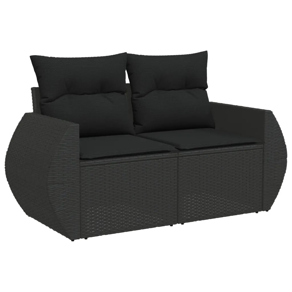 Set Divani da Giardino con Cuscini 7pz Nero Polyrattan 3221604