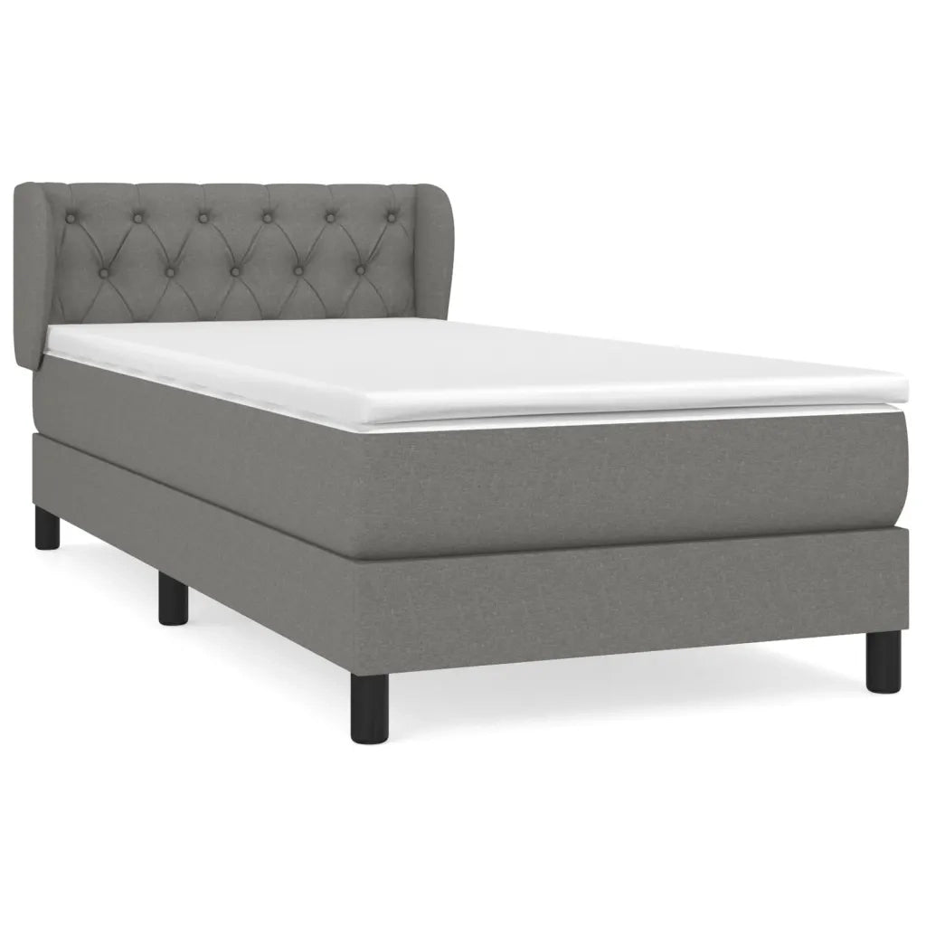 Giroletto a Molle con Materasso Grigio Scuro 80x200 cm Tessuto 3126438