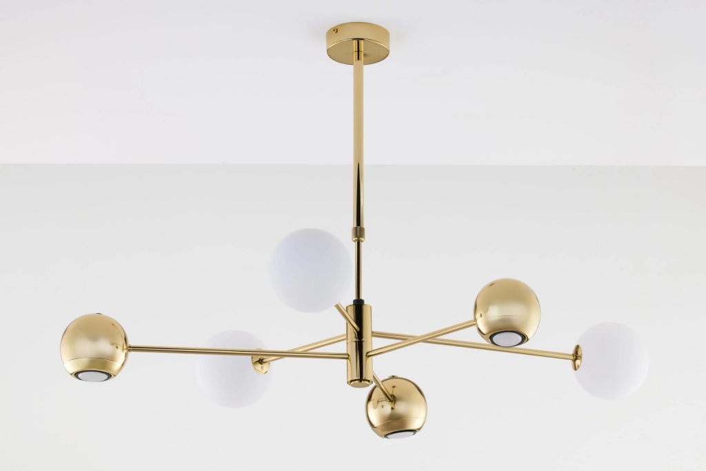 Lampadario MOKA moderno oro/bianco 6 luci G9+GU10 Jupiter