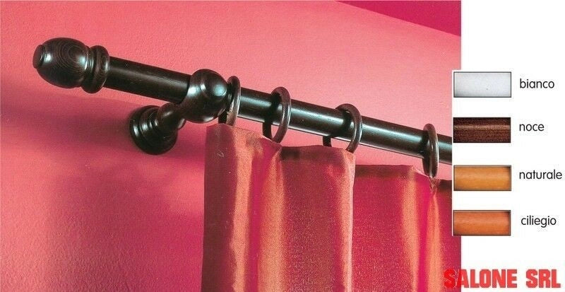 BASTONE TENDA LEGNO NATURALE MM.35 LUNGHEZZA CM.240 A STRAPPO SENZA  SUPPORTI