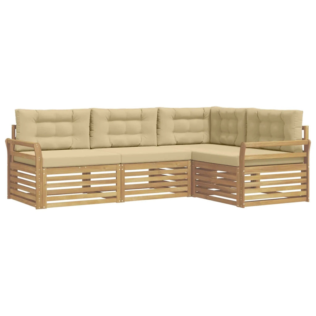 Set di divani da esterno 4 pcs Bianco e Beige 3390408