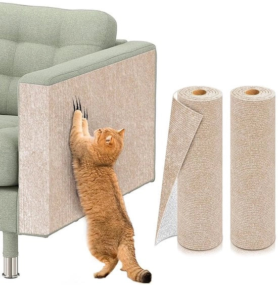 Krabbamata per gatti autofissanti, 2 pezzi, pannelli di gatto autofissanti, protezione contro le zecche, pannelli di gatto, pannelli di protezione per gatti, protezione per la zona del sedile (beige, 40 * 100 cm)