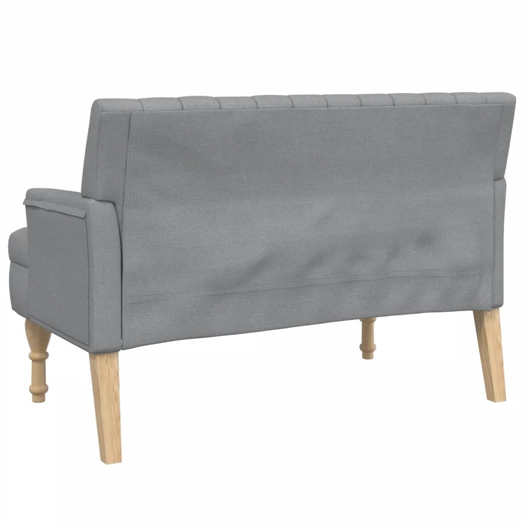 Panca con Cuscini-Sgabello-Divano Grigio Chiaro 113x64,5x75,5 cm in Tessuto