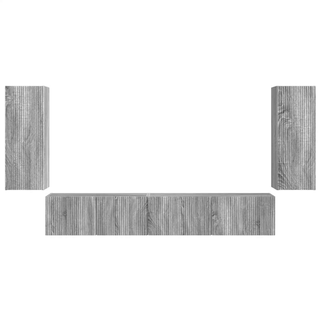 Set mobile TV 4 pcs Grigio Sonoma Legno multistrato 3409165