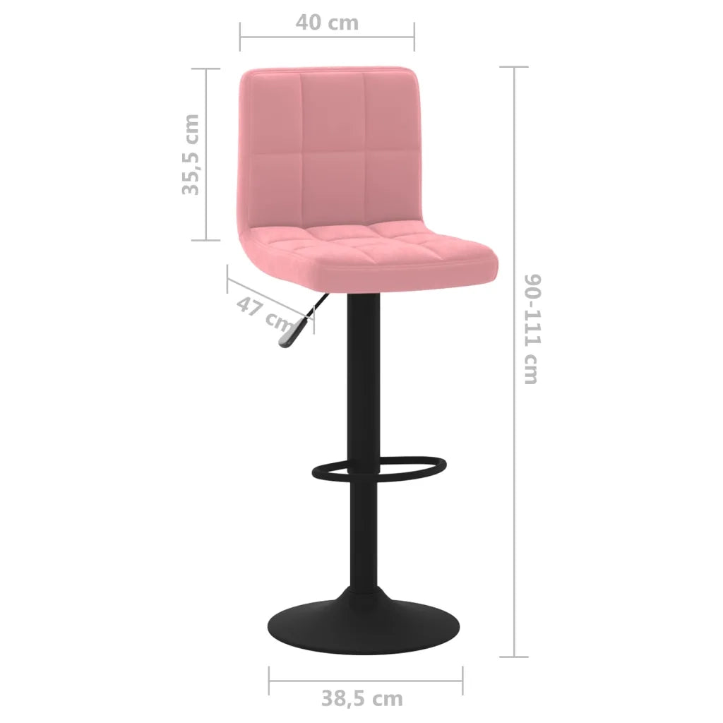 Sgabello da Bar Rosa in Velluto 334299