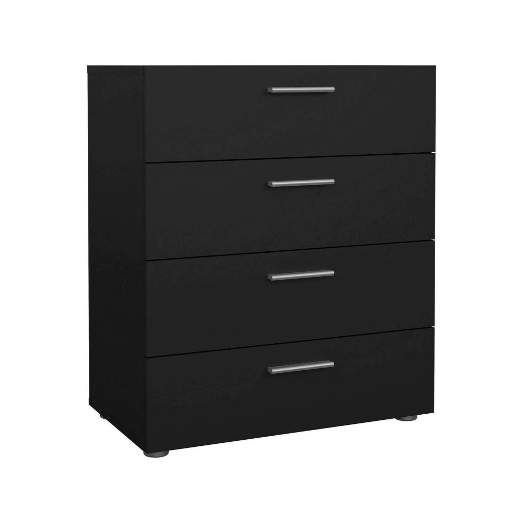 Cassettiera Asam, Settimino multiuso, Comò camera da letto, Mobile con cassetti, 70x40 h82 cm, Nero