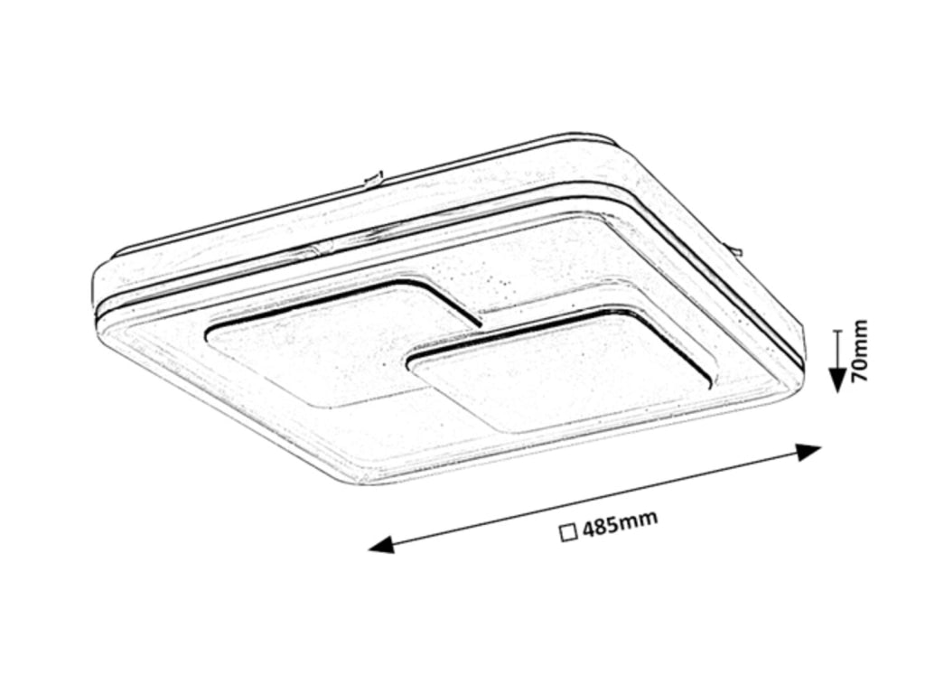 Plafoniera LED 40W 48,5cm nera effetto stelle Rabalux Hecate