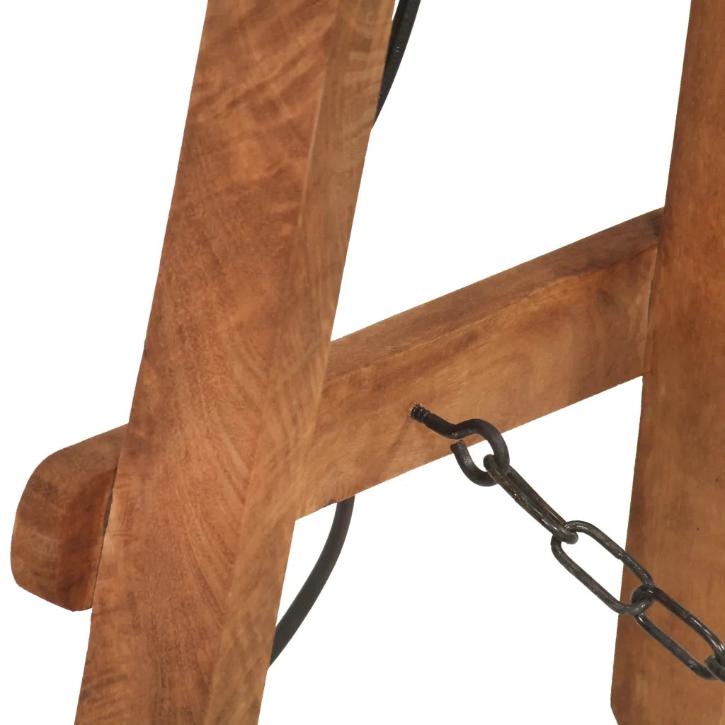 Lampada da Pavimento Ottone E27 in Legno Massello di Mango 320588
