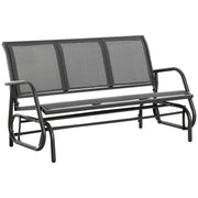 PANCHINA A DONDOLO A 3 POSTI CON TESSUTO A RETE 151 X 75 X 85CM GRIGIO