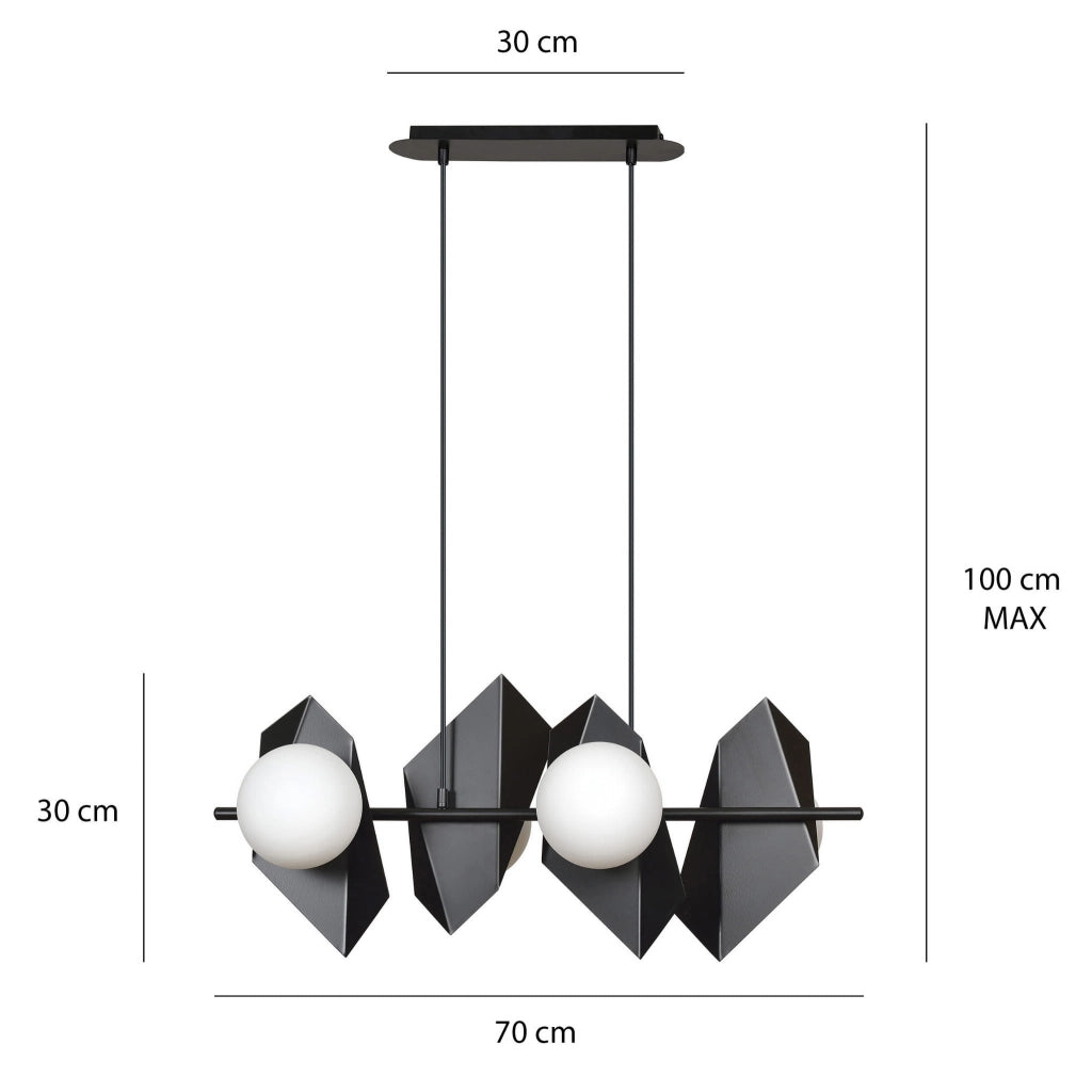 Lampadario Emibig Drifton 4 4xE14 nero metallo/vetro