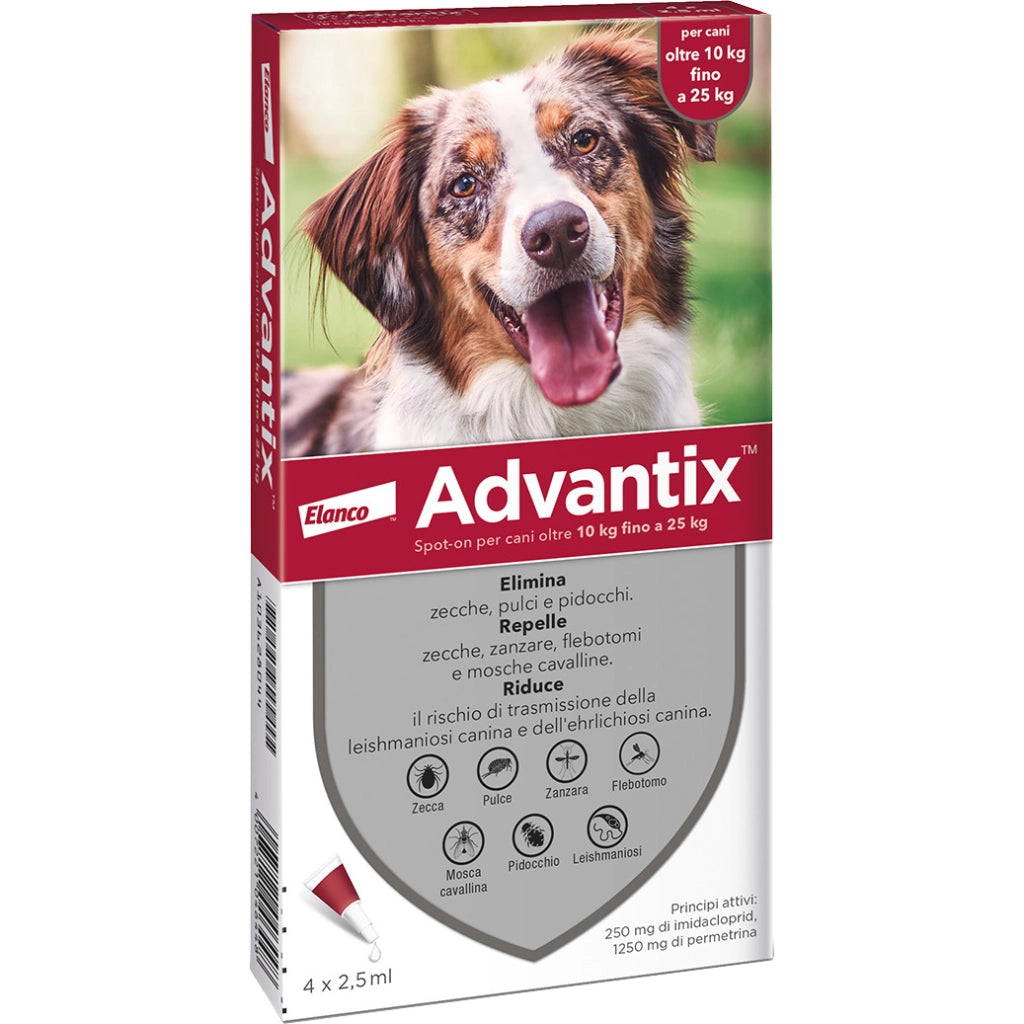 BAYER ADVANTIX SPOT ON 6 PIPETTE CANI 10-25 KG- 1,0 pz