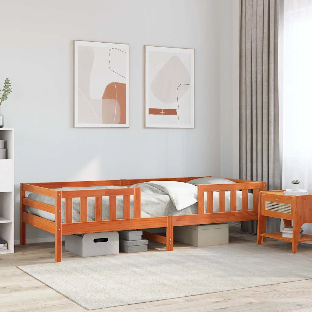 Letto singolo | Letto per adulti | Letto senza Materasso Marrone Cera 100x200 cm in Legno di Pino