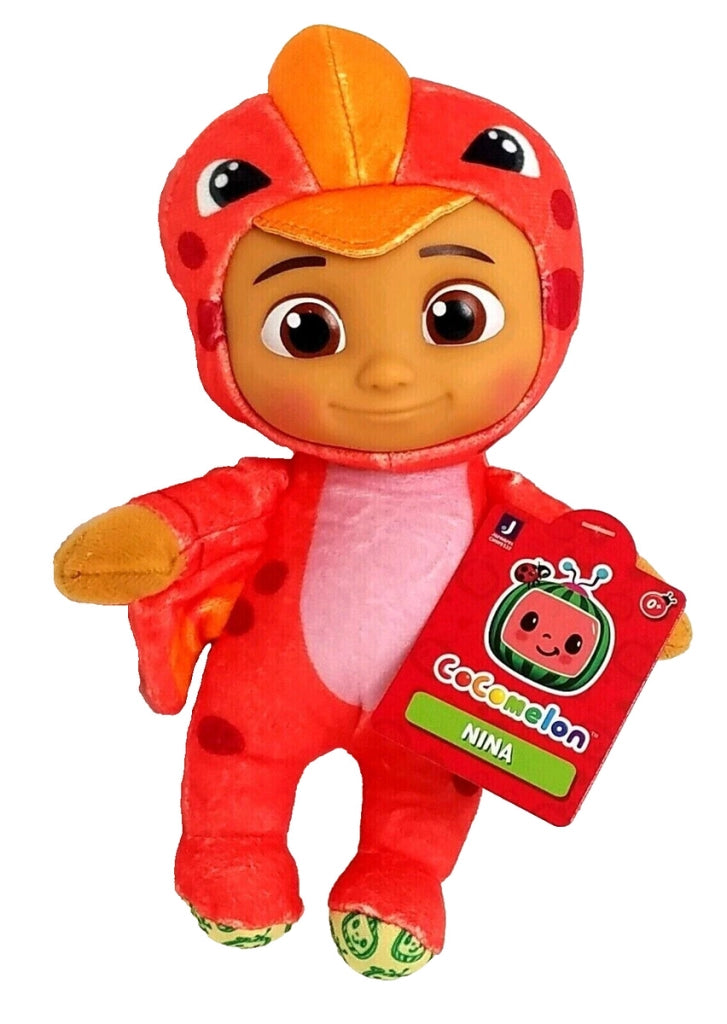 Cocomelon-Peluche Nina costume dinosauro, 20 cm