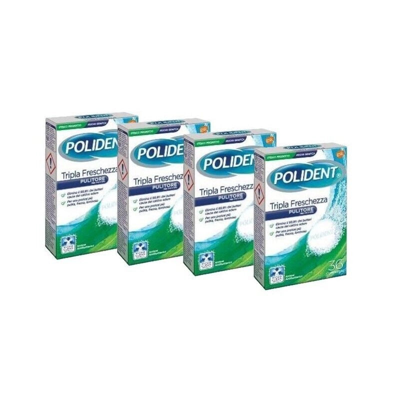 POLIDENT TABS PULITORE PER PROTESI TRIPLA FRESCHEZZA 36 CAPSULE EFFERVESCENTI
