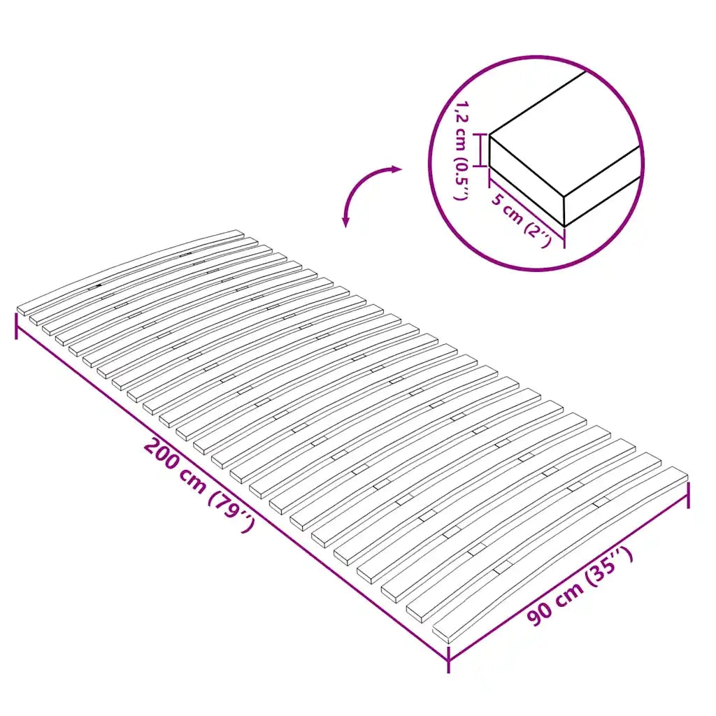 Rete di ricambio per letto con 24 doghe 90x200 cm 340077