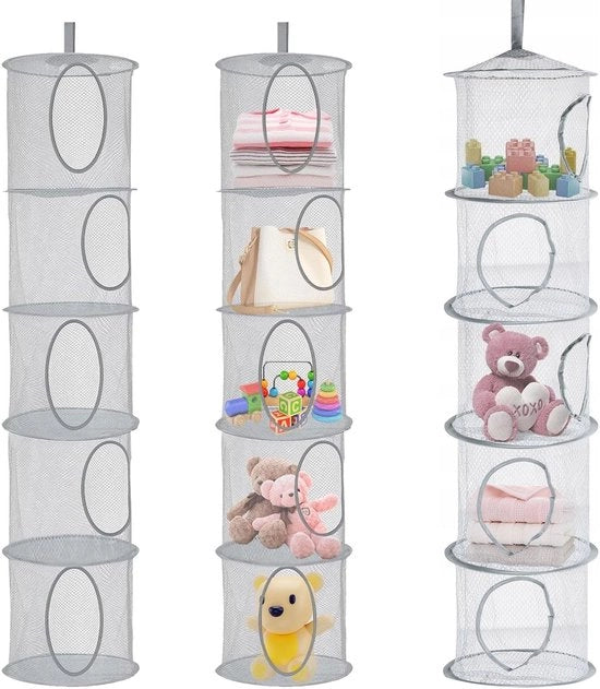 Opbergatore a Sospensione con 3 Compartimenti - Spazievitore - Contenitori di Stoccaggio - Organizzatore - Contenitori di Stoccaggio per Bambini - Adatto per la Camera dei Bambini