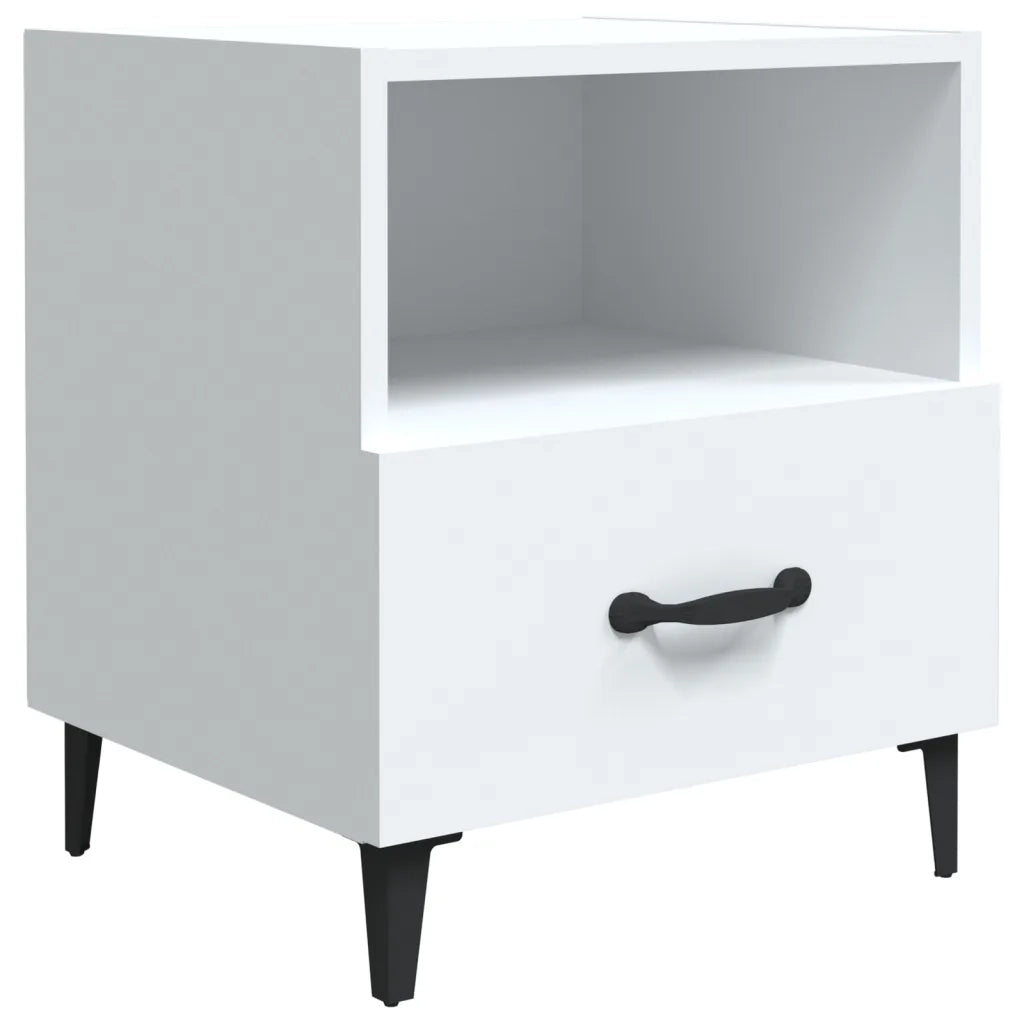 Comodino | Armadio da Notte | Mobiletto da notte Bianco in Legno Multistrato