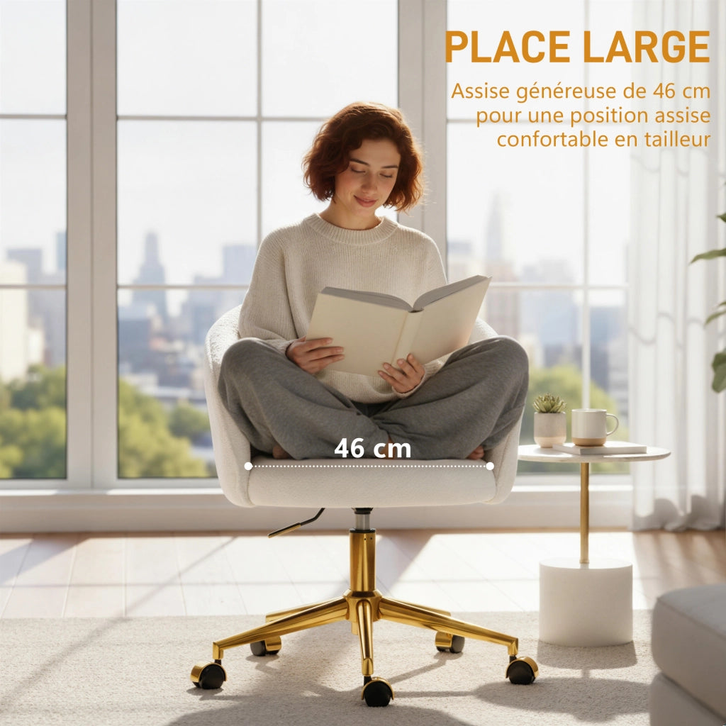 Sedia da ufficio ergonomica regolabile in altezza ¨C Minimal ¨C crema