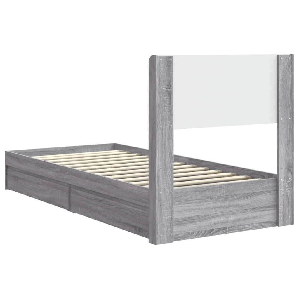 Struttura del letto con stoccaggio e testata Sonoma grigio 3414412