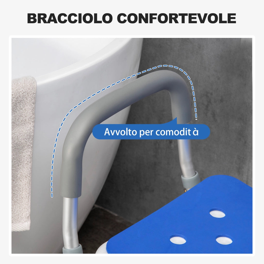 Sedia da Bagno con Imbottitura e Braccioli ¨C Zephmum ¨C Bianco, Regolabile