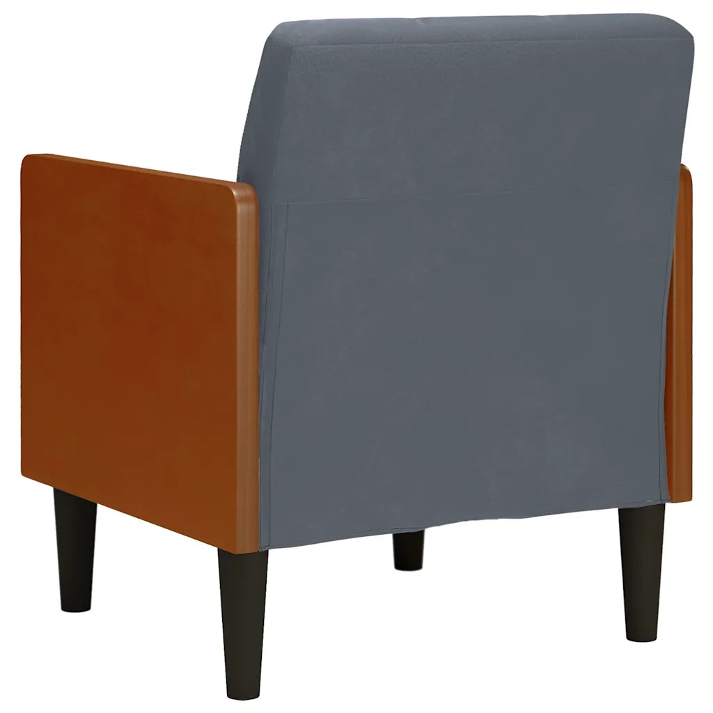 Divano Sedia con Braccioli Grigio Scuro 55 cm in Velluto 4100596