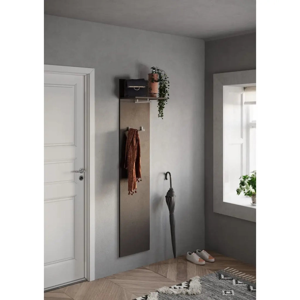 Appendiabiti sospeso KEY – 1 ripiano – Ganci integrati – Marrone – Design moderno
