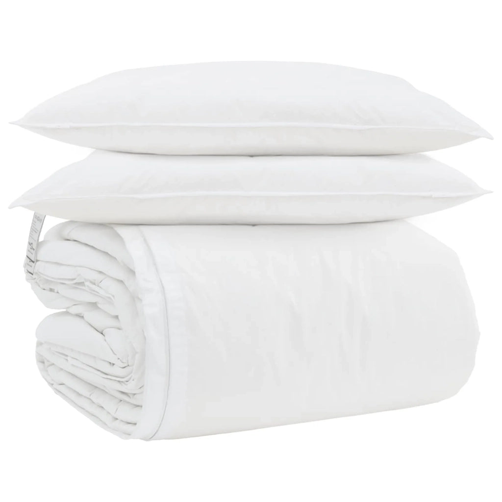Set di Piumoni con cuscino 3 pcs Bianco Piuma d'anatra