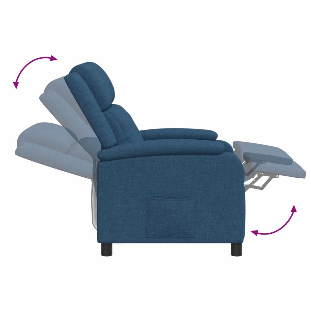 Poltrona Massaggiante Blu Tessuto 42034877