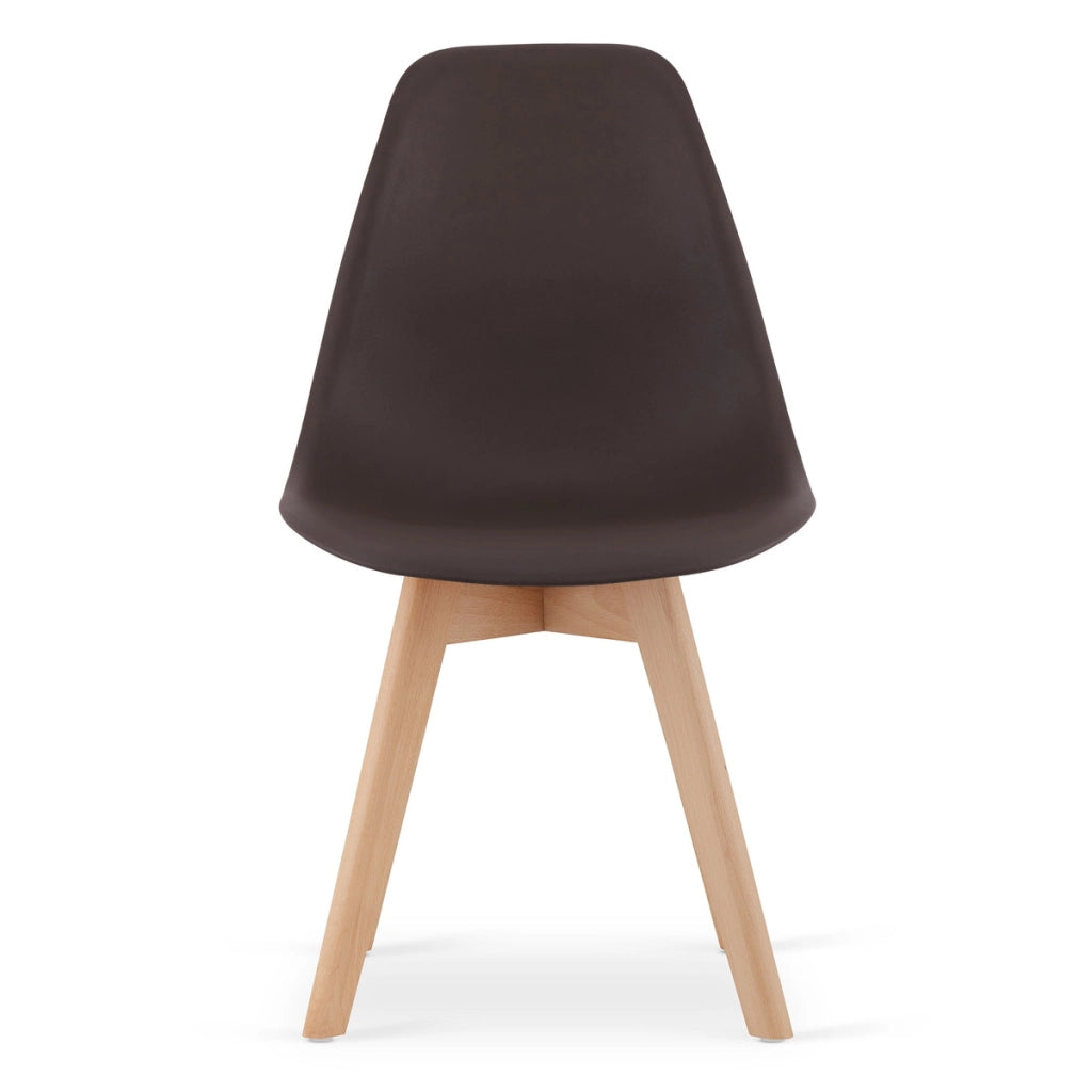 Sedia Kito marrone caffè con gambe in faggio