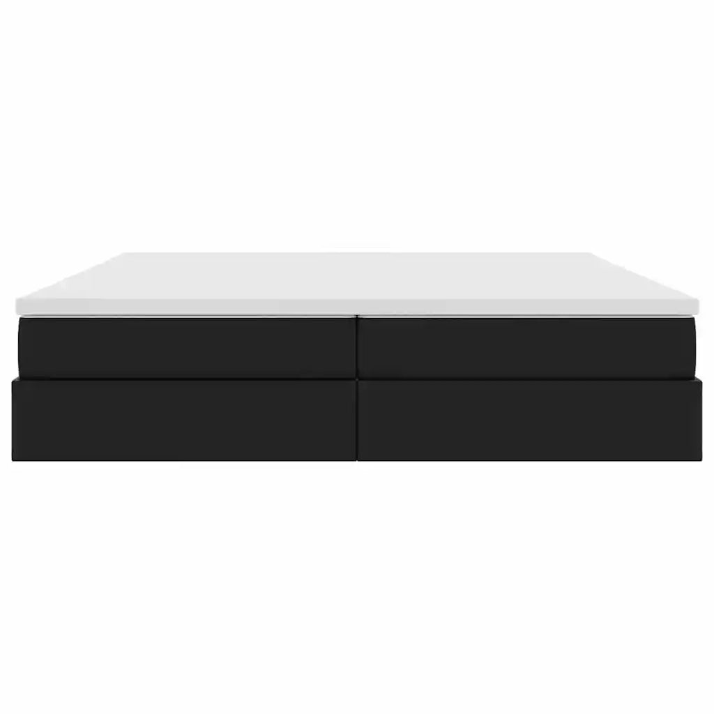 Letto con contenitore e materasso Nero 200 x 200 cm