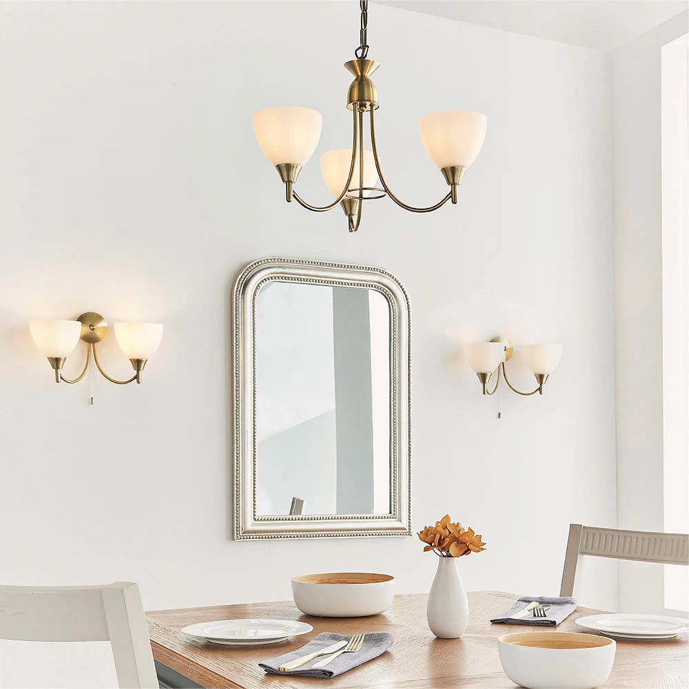 Applique retrò ottone anticato con tirante E14 Endon