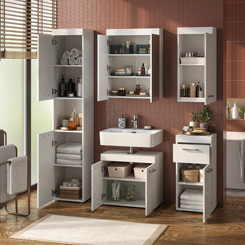 Vicco Set mobili bagno Bianco 5 parti