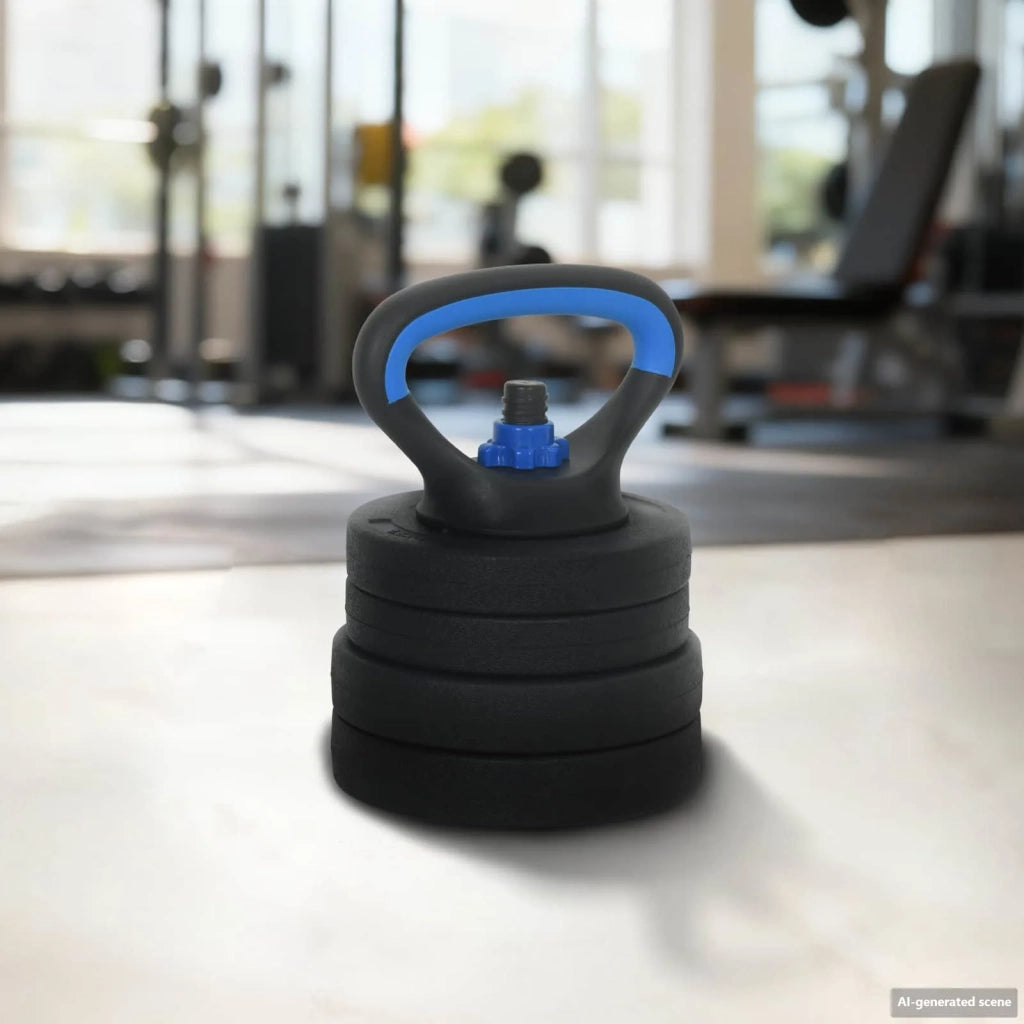 Set di manubri, bilanciere e kettlebell 4-in-1 20 kg Nero e Blu CFW3713329