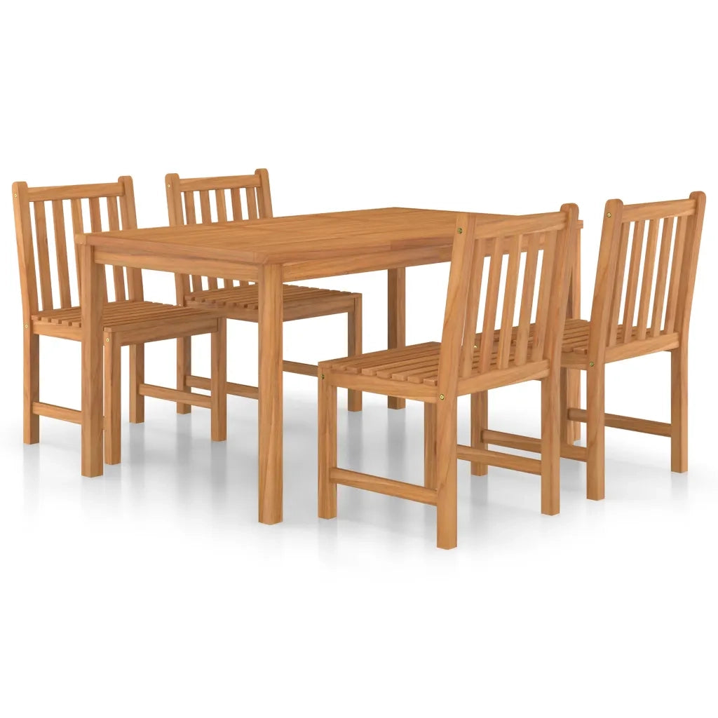 Set da pranzo da giardino 5 pz 150x90 cm in legno massello di teak