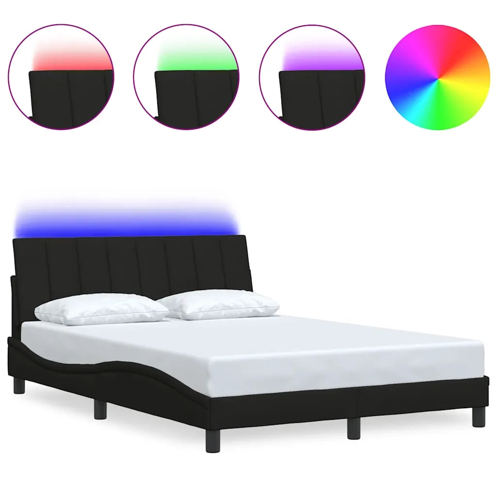 Letto matrimoniale | Letto per adulti | Giroletto senza Materasso Hanko Nero 120x200 cm Tessuto