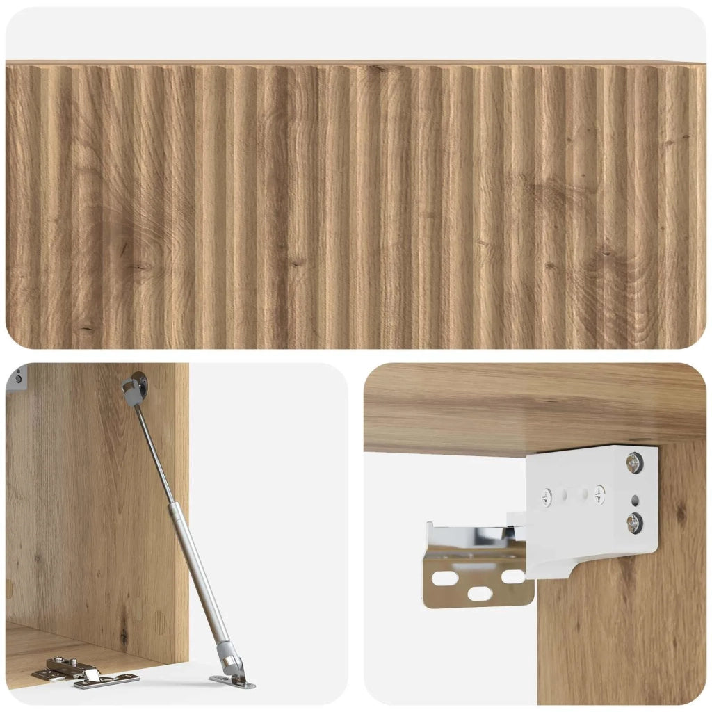 Mobile TV da Muro | Armadietto TV | Mobile Porta TV Rovere Artigianale 78,5 x 31 x 30 cm
