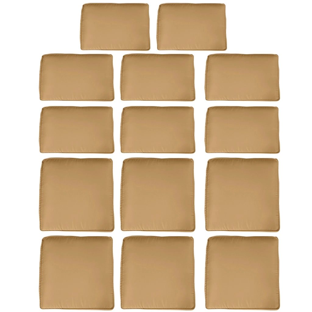 Set di 14 Federe per Cuscini da Esterno ¨C zephmum ¨C Marrone
