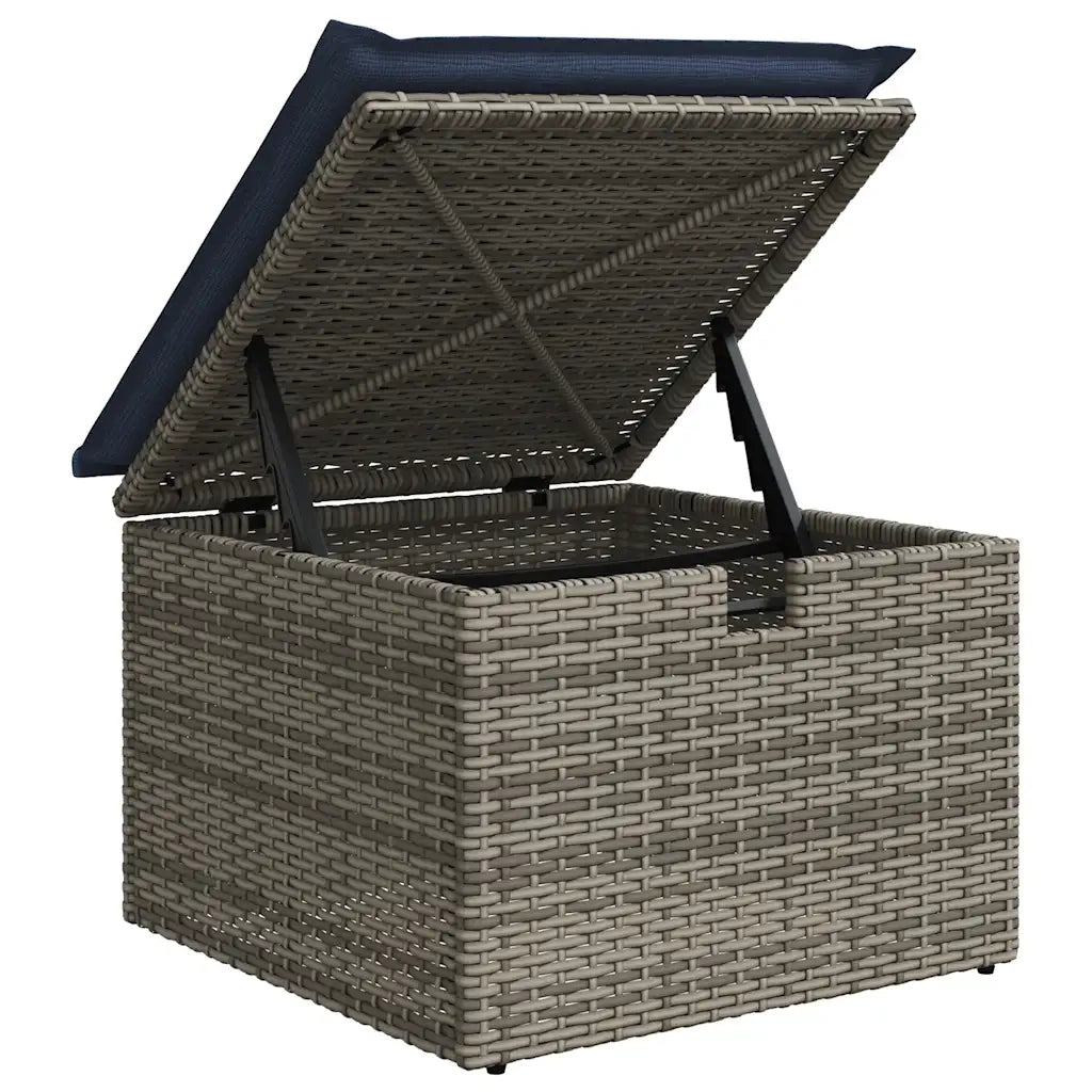 Set Divano da Giardino 5 pz con Cuscini-Sofa da Giardino-Divanetto da esterno Grigio in Polyrattan 387923