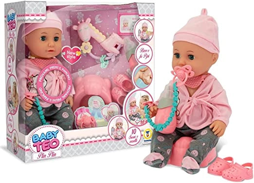 Bambola Bambina 3 Anni Morbida Con Accessori Bambole Giocattolo dai 2 anni che Suona Peluche Regalo di Colore Rosa Gioca